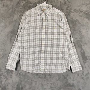 Faherty Shirt AdultGray White Button Up Casual- XL